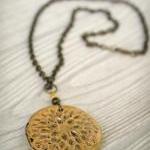 Dahlia Polymer Clay Pendant..