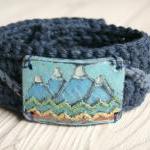 Crocheted Cuff with Mountai..